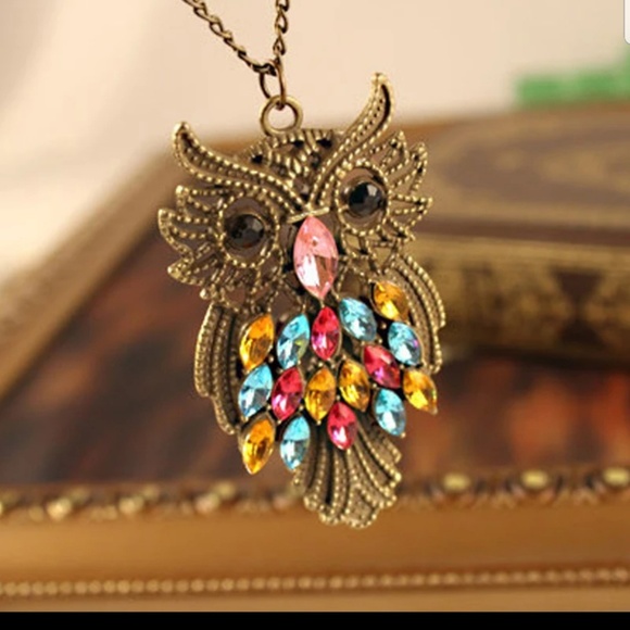 OWL FASHION NECKLACE JEWELRY - Picture 4 of 5